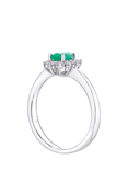 Mogul 18ctWhite Gold Emerald and Diamond Ring