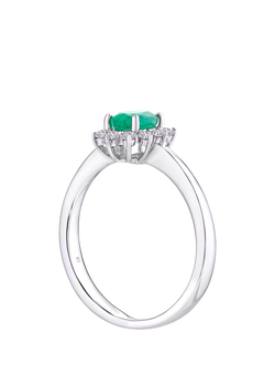 Mogul 18ctWhite Gold Emerald and Diamond Ring - view 2, White