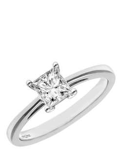 Mogul 18ct White Gold Princess Diamond Engagement Ring - view 2, White