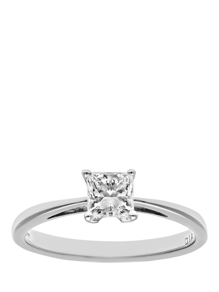 Mogul 18ct White Gold Princess Diamond Engagement Ring, White