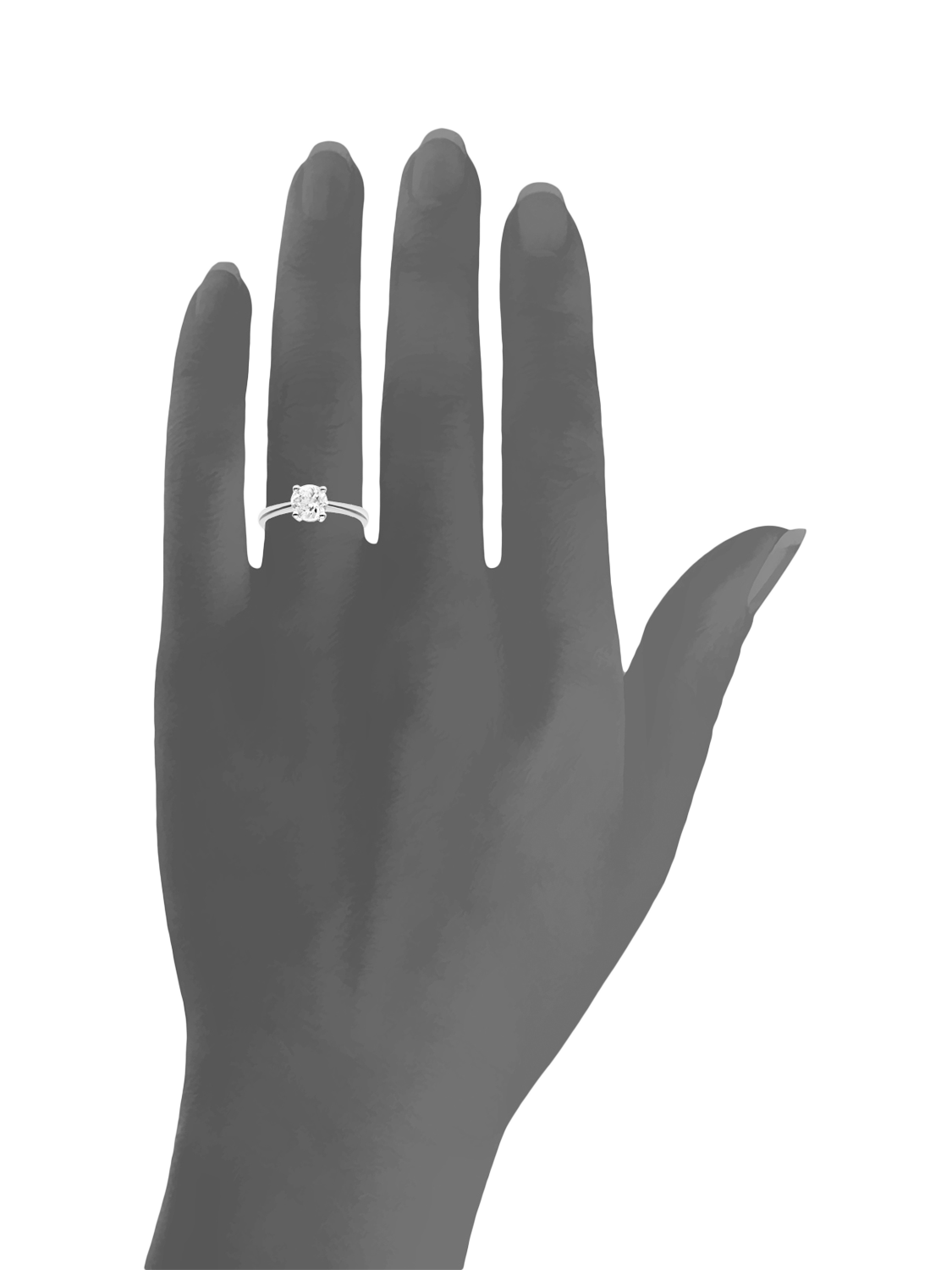 Product image 4 of 5, which shows Mogul 18ct White Gold Diamond Engagement Ring, J