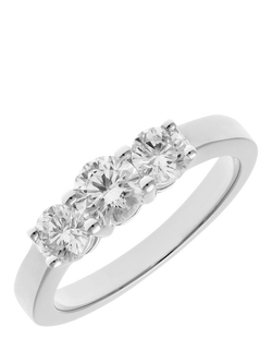 Mogul 18ct White Gold Diamond Trilogy Ring - view 2, White