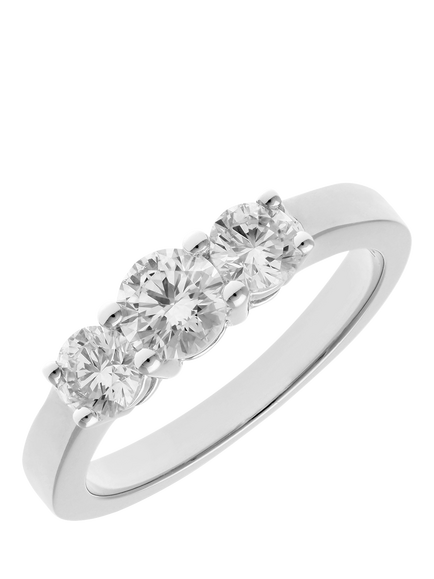 Mogul 18ct White Gold Diamond Trilogy Ring - view 2, White