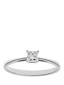 Mogul 18ct White Gold Princess Diamond Engagement Ring, White
