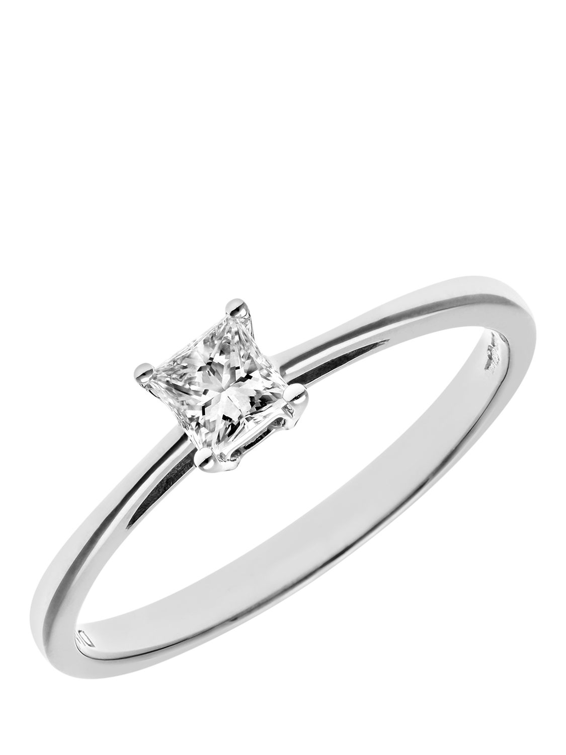 Product image 2 of 6, which shows Mogul 18ct White Gold Princess Diamond Engagement Ring, J