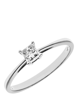Mogul 18ct White Gold Princess Diamond Engagement Ring - view 2, White