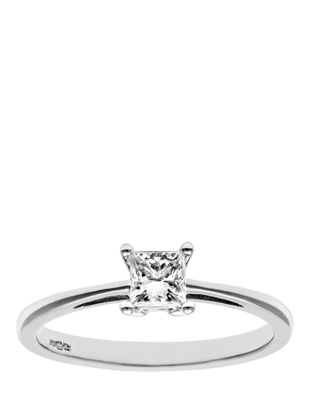 Mogul 18ct White Gold Princess Diamond Engagement Ring, White