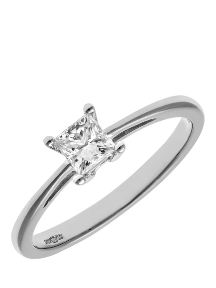 Mogul 18ct White Gold Princess Diamond Engagement Ring - view 2, White