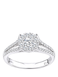 Mogul 18ct White Gold Halo Diamond Engagement Ring