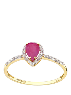 Mogul 18ct Yellow Gold Ruby and Diamond Ring, Yellow
