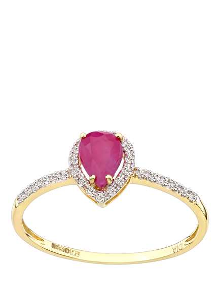 Mogul 18ct Yellow Gold Ruby and Diamond Ring, Yellow