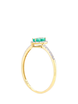Mogul 18ct Yellow Gold Emerald and Diamond Ring - view 2, Yellow Gold