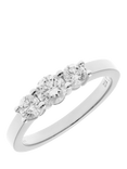 Mogul 18ct White Gold Diamond Trilogy Ring