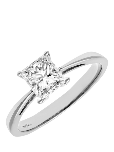 Mogul 18ct White Gold Princess Solitaire Diamond Engagement Ring - view 2, White