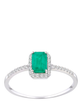Mogul 18ct White Gold Emerald and Diamond Ring