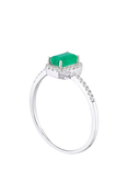 Mogul 18ct White Gold Emerald and Diamond Ring