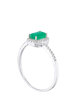 Mogul 18ct White Gold Emerald and Diamond Ring - view 2, White