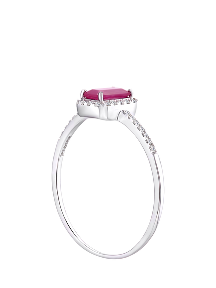 Mogul 18ct White Gold Ruby and Diamond Ring - view 2, White