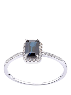 Mogul 18ct White Gold Sapphire and Diamond Ring, White