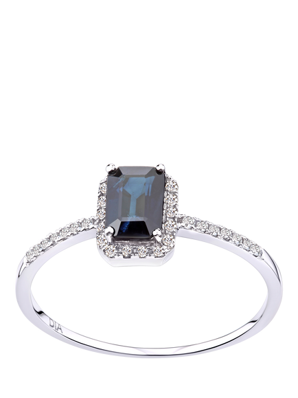 Mogul 18ct White Gold Sapphire and Diamond Ring, White