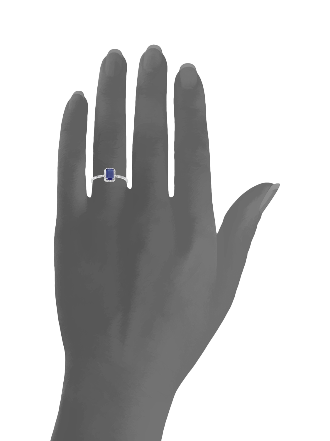 Product image 3 of 4, which shows Mogul 18ct White Gold Sapphire and Diamond Ring, J