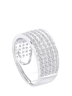 Mogul 9ct White Gold Multirow Diamond Eternity Ring - view 2, White