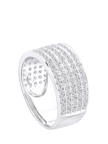 Mogul 9ct White Gold Multirow Diamond Eternity Ring - view 2, White