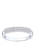 Mogul 9ct White Gold Two Row Diamond Eternity Ring