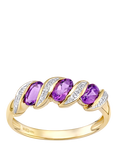 Mogul 9ct Yellow Gold Amethyst and Diamond Eternity Ring