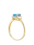 Mogul 9ct Yellow Gold Blue Topaz and Diamond Ring