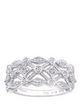 Mogul 9ct White Gold Filigree Diamond Ring