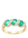 Mogul 9ct Yellow Gold Emerald and Diamond Eternity Ring