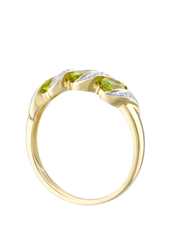 Mogul 9ct Yellow Gold Peridot and Diamond Eternity Ring - view 2, Yellow