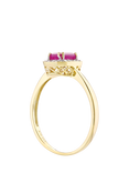 Mogul 9ct Yellow Gold Octagon Ruby and Diamond Ring