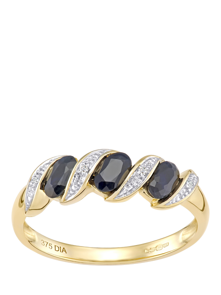 Mogul 9ct Yellow Gold Sapphire and Diamond Eternity Ring, Yellow Gold