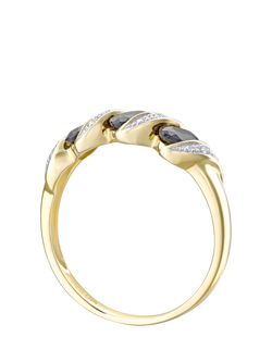 Mogul 9ct Yellow Gold Sapphire and Diamond Eternity Ring - view 2, Yellow Gold
