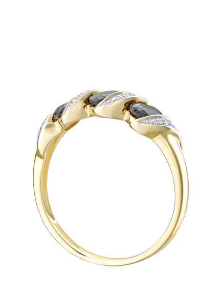 Mogul 9ct Yellow Gold Sapphire and Diamond Eternity Ring - view 2, Yellow Gold