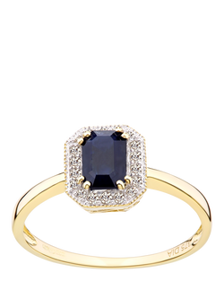 Mogul 9ct Yellow Gold Sapphire and Diamond Ring, Yellow Gold