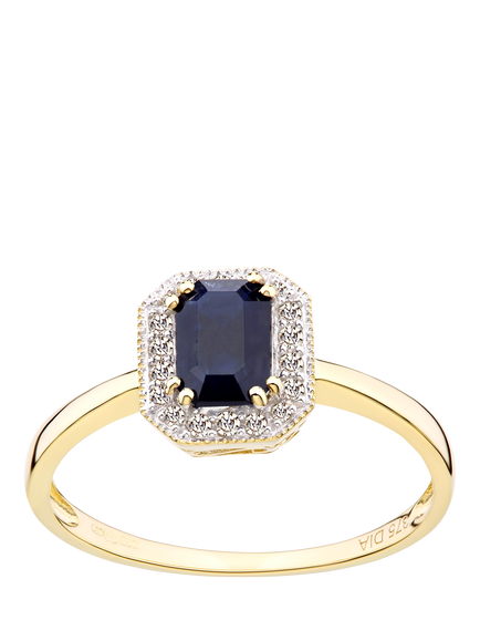 Mogul 9ct Yellow Gold Sapphire and Diamond Ring, Yellow Gold