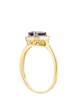 Mogul 9ct Yellow Gold Sapphire and Diamond Ring - view 2, Yellow Gold