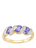 Mogul 9ct Yellow Gold Tanzanite and Diamond Eternity Ring