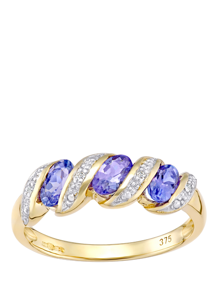 Mogul 9ct Yellow Gold Tanzanite and Diamond Eternity Ring, Yellow