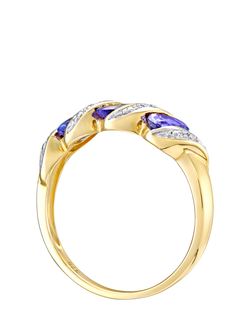 Mogul 9ct Yellow Gold Tanzanite and Diamond Eternity Ring - view 2, Yellow