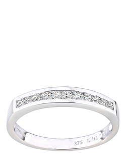 Mogul 9ct White Gold Diamond Eternity Ring, Silver