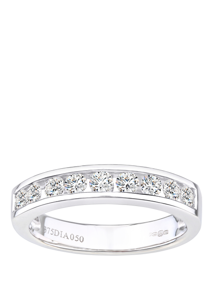 Mogul 9ct White Gold Diamond Eternity Ring, White Gold