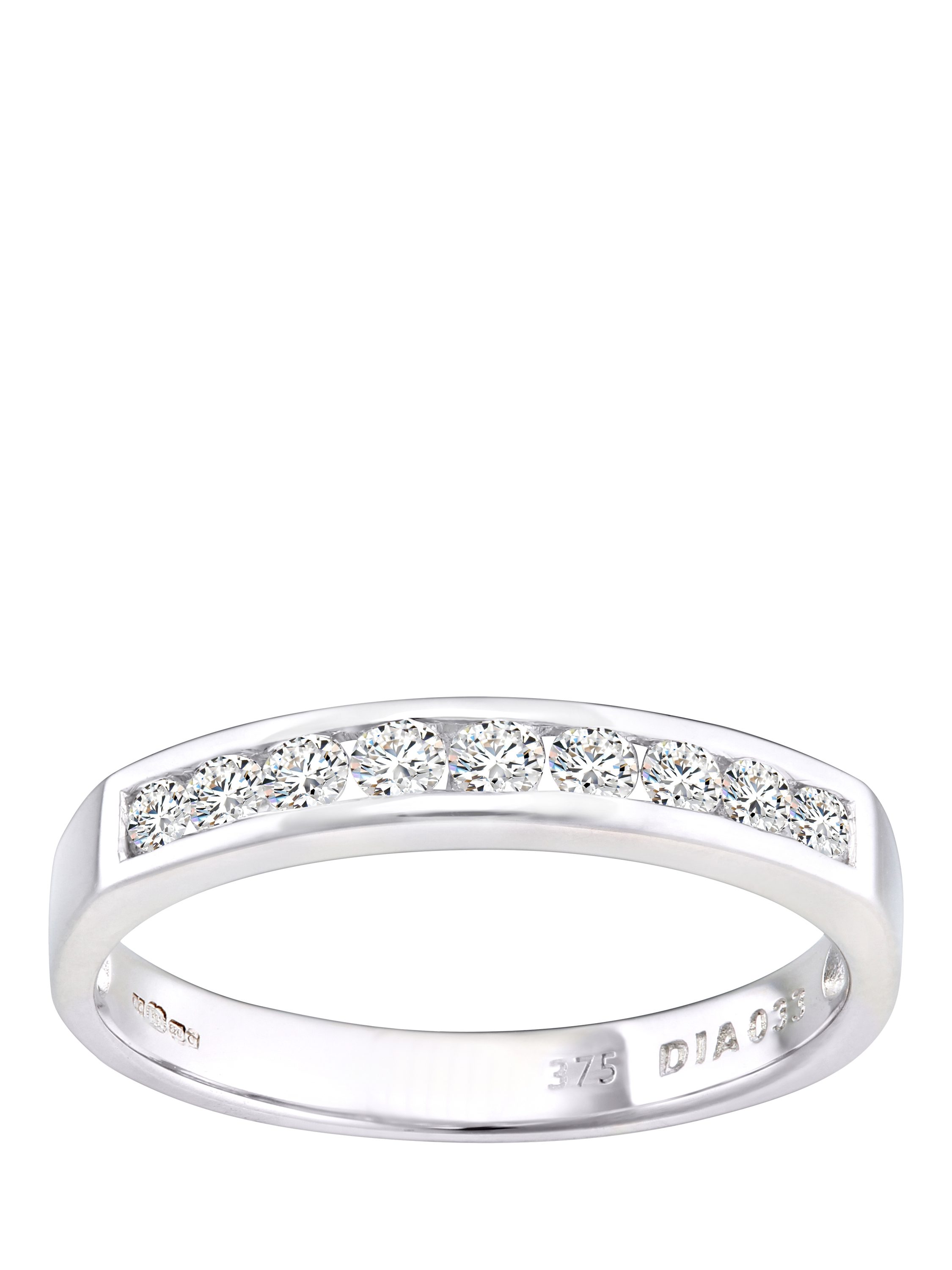 Product image 1 of 4, which shows Mogul 9ct White Gold Diamond Eternity Ring, J