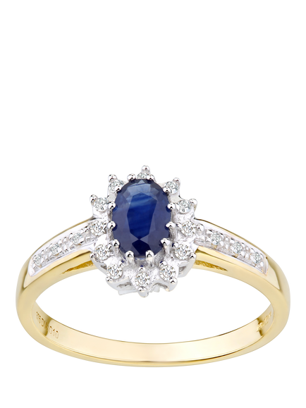 Mogul 9ct Yellow Gold Sapphire and Diamond Ring, Yellow Gold