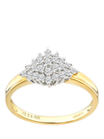 Mogul 9ct Yellow Gold Marquise Cluster Diamond Ring
