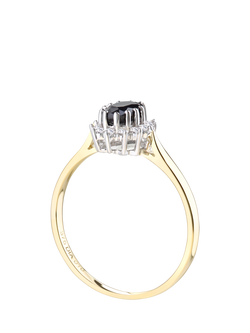 Mogul 9ct Yellow Gold Oval Sapphire and Diamond Ring - view 2, Yellow Gold