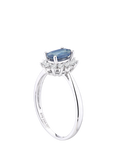 Mogul 9ct White Gold Oval Sapphire and Diamond Ring